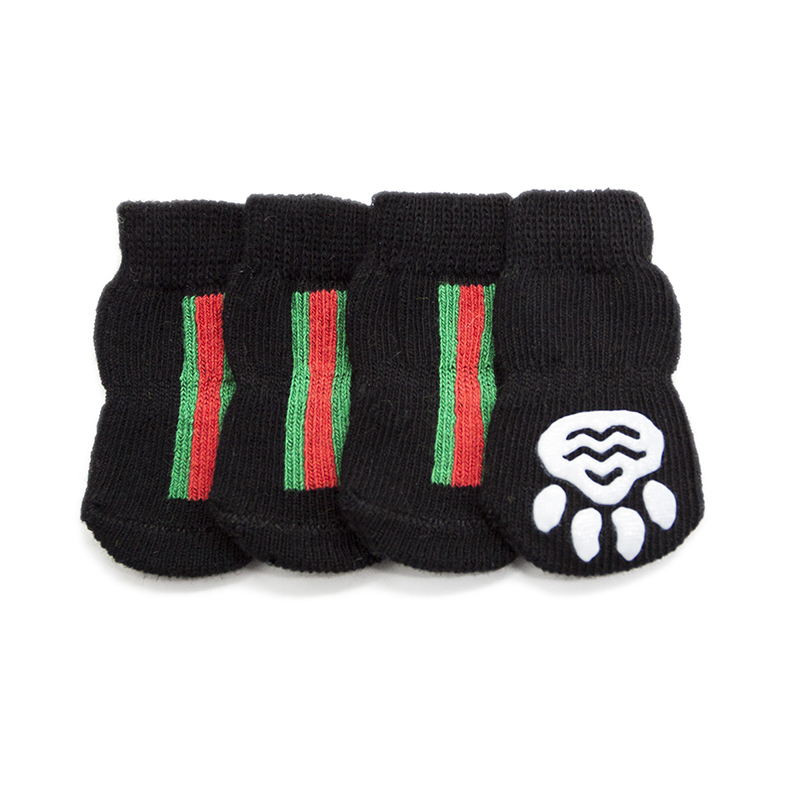 PS050 Simple Stripe Design Dog Socks Make Your Children Play Safely with Your Pets